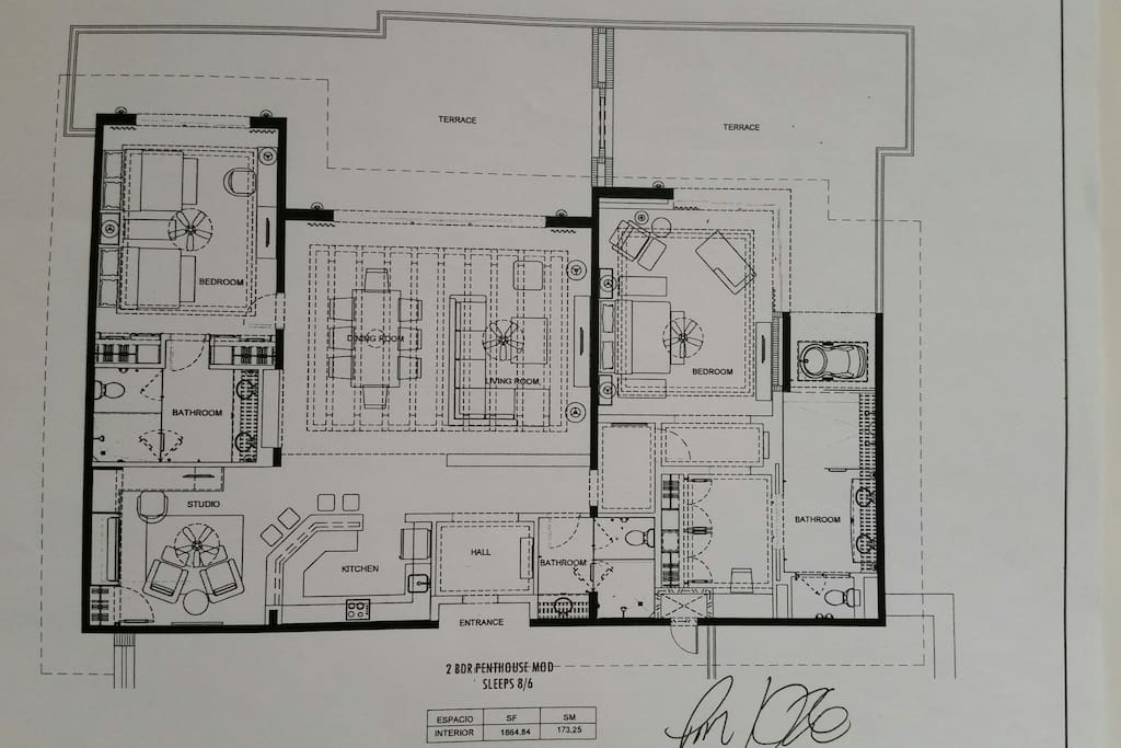 Floor plan of the penthouse