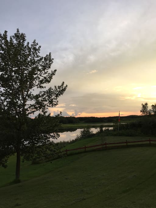 The sun setting from the deck of the South Lodge.