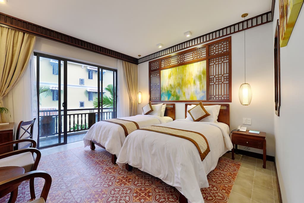 Deluxe King/Twin, Balcony, Bathtub, Rice field view