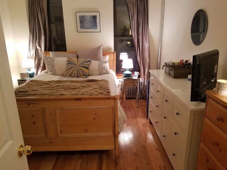 Bedroom with fireplace (not working), 1 dresser available for storage