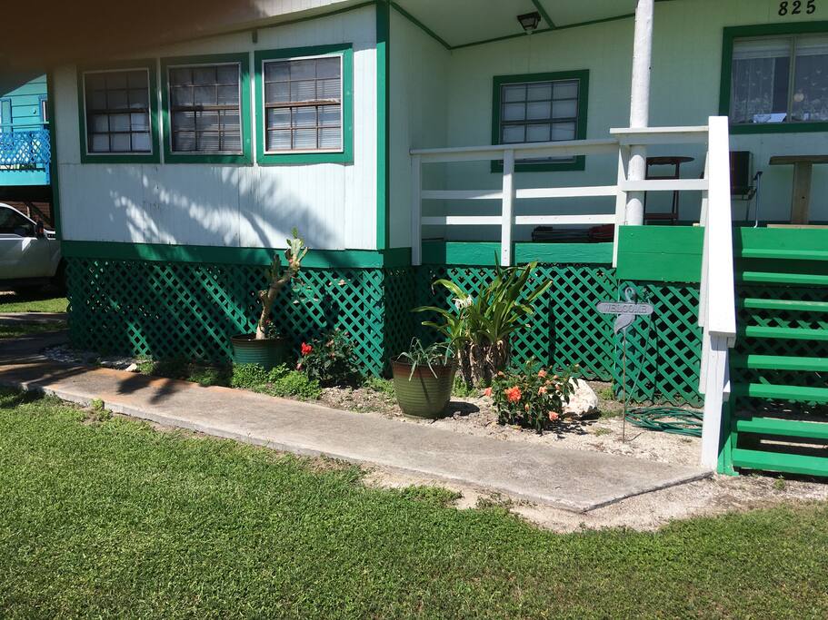 Lovely, tropical plants add beauty to the "Old Shell Shop Beach House."