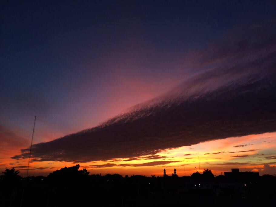 Amazing sunset from the top floor