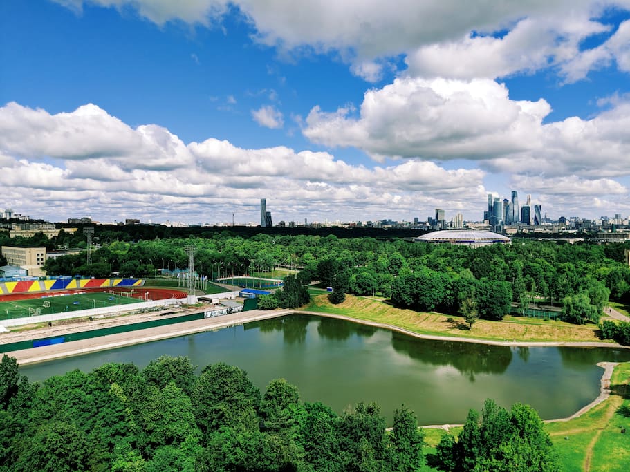 View on the Luzhniki stadium from the living room balcony