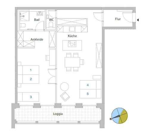 Erfolgreiche Airbnb-Immobilie: FIRST Sellin. Apartment YOLO. Sauna, Pool & More in Sellin