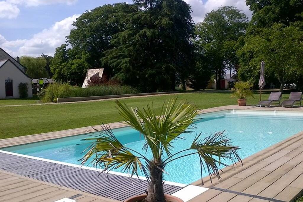 La piscine est implantée au coeur de la propriété