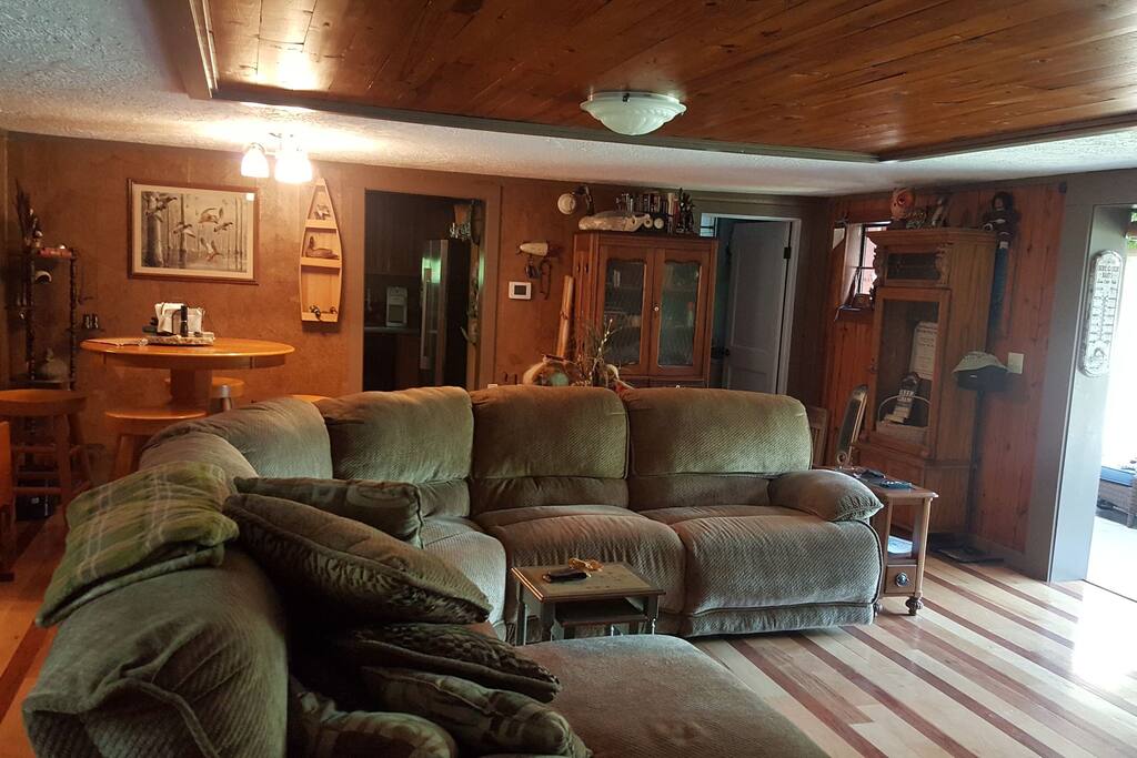 living/dining. Newer sectional with hardwood floors