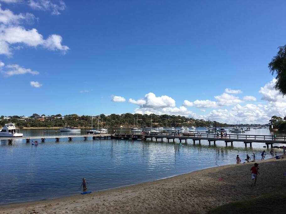The famous Bicton Baths ... only 300m walk away