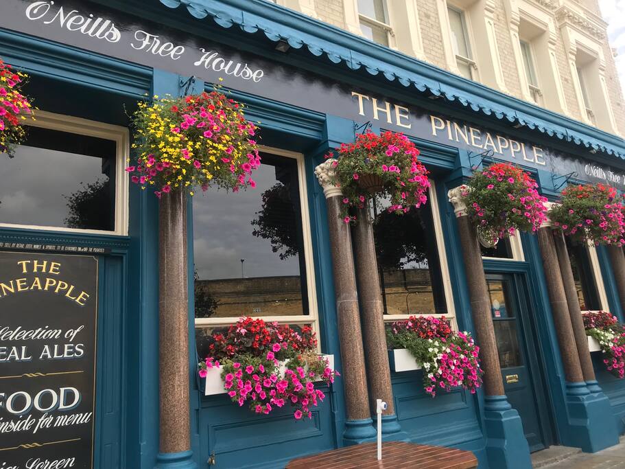 The room is located above The Pineapple pub
