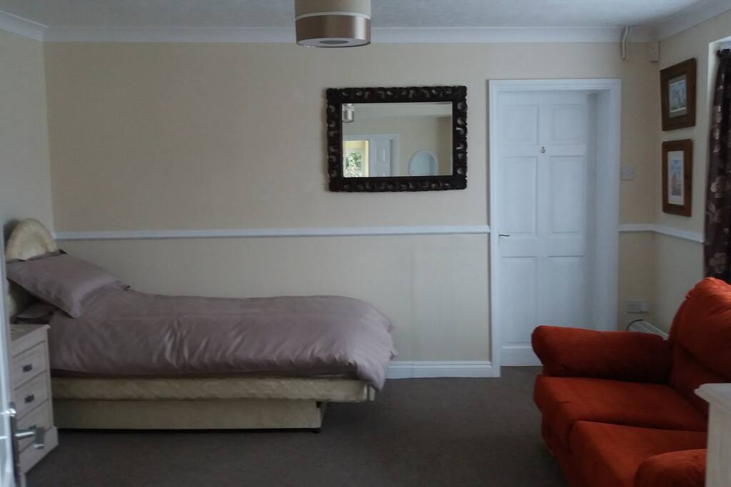 Looking into the room from the door