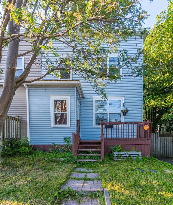 Charming semi-attached house on a quiet tree lined street.
