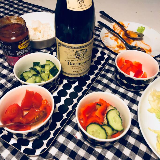 You can cook your favorite dishes and have a nice dinner with friends:)