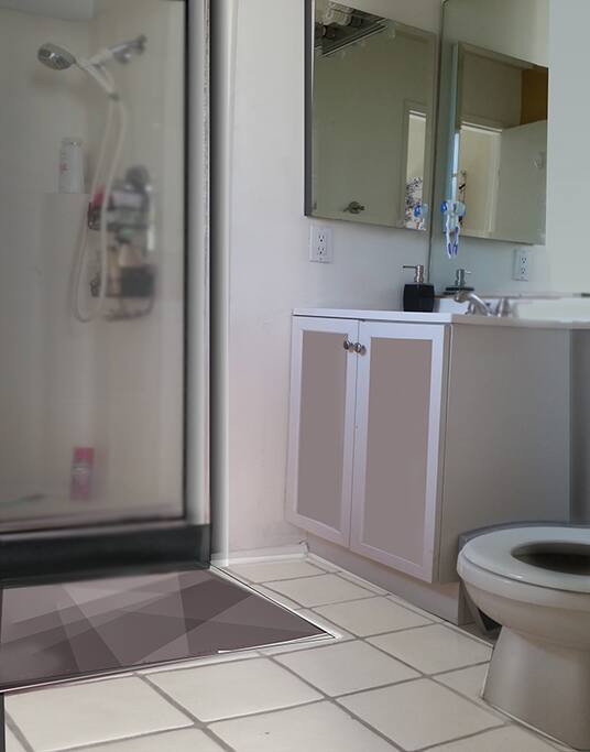 Shower and bathroom