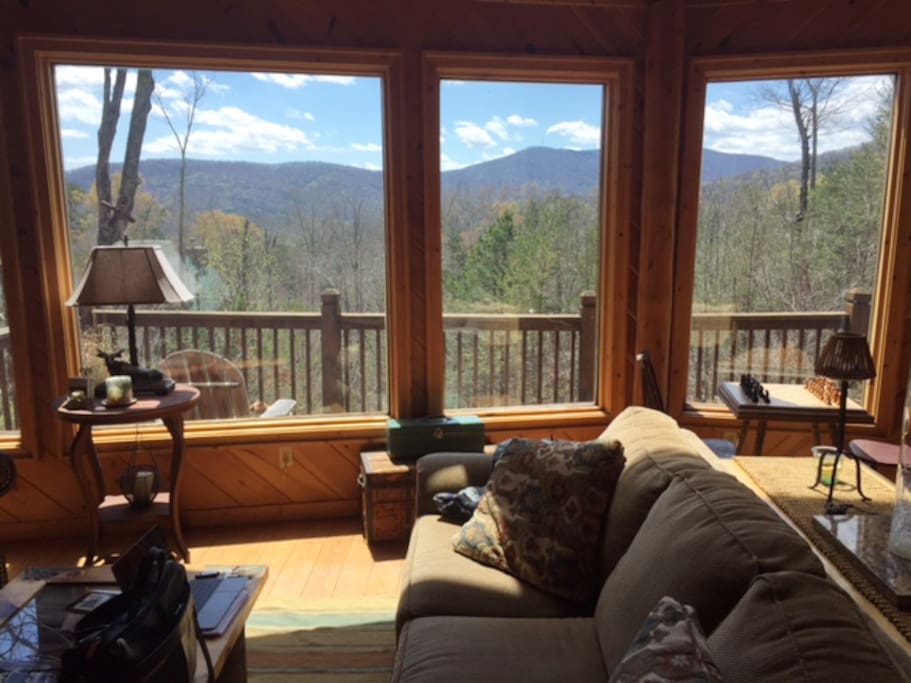 Beautiful mountain views from living room