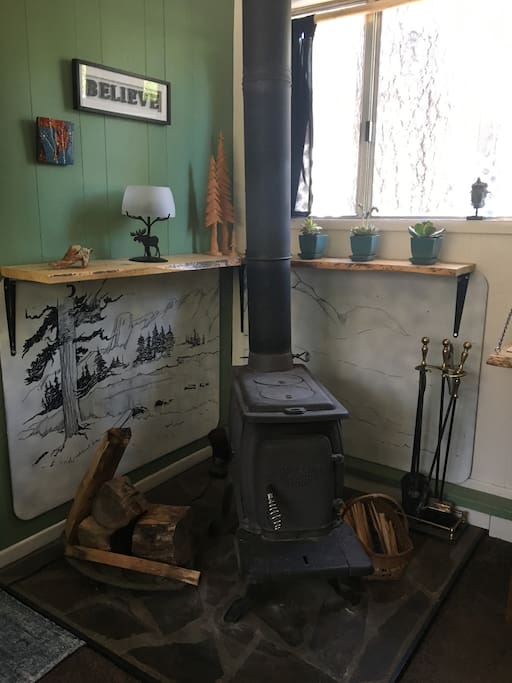 Wood burning stove - heats the cottage very well