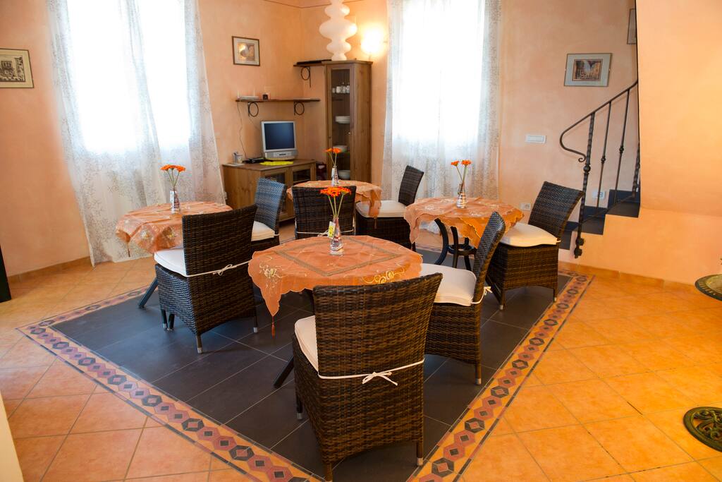 La sala in comune/sala colazioni