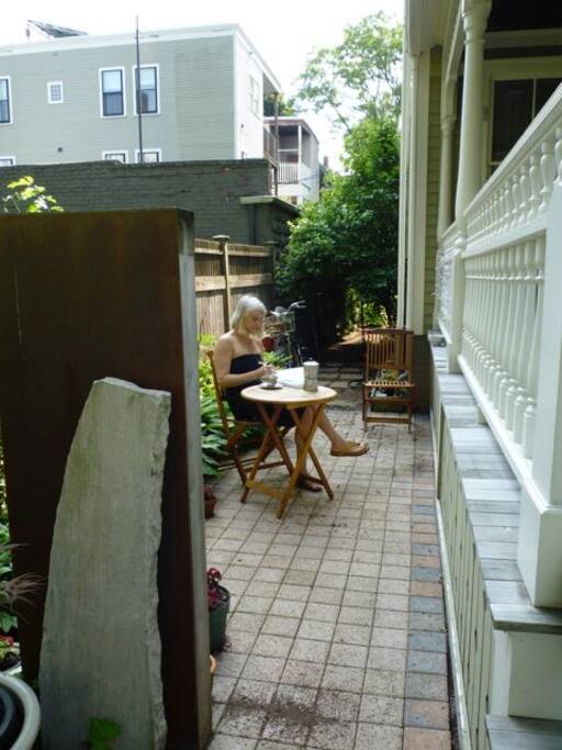 In summer enjoy your coffee in side garden.