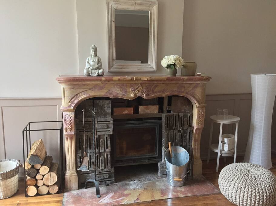 Guest room fireplace