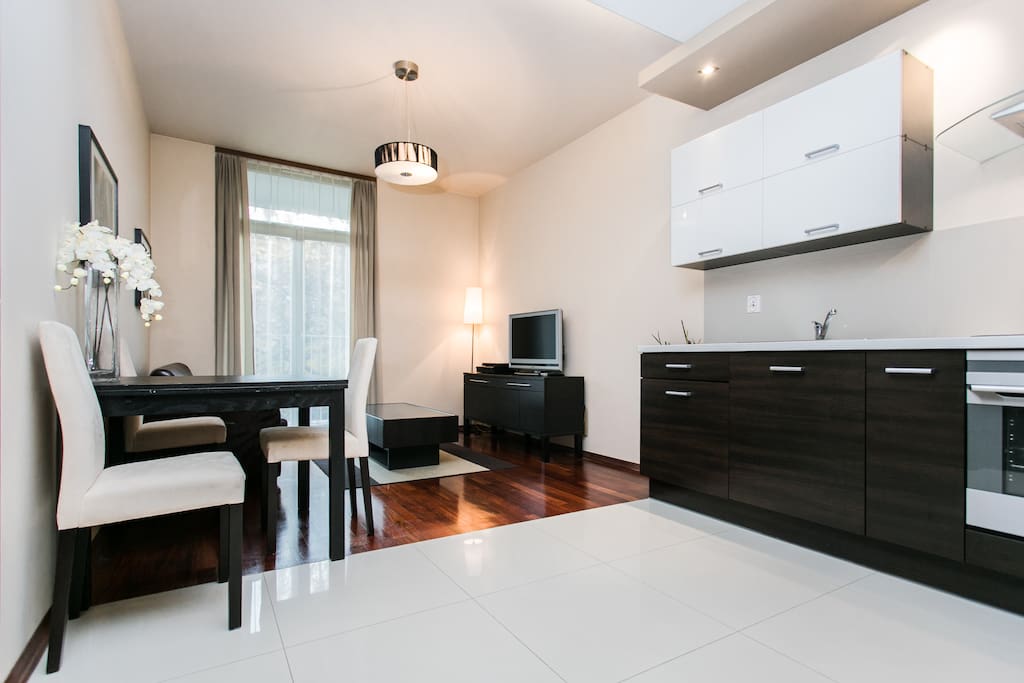 Living area with kitchen annex