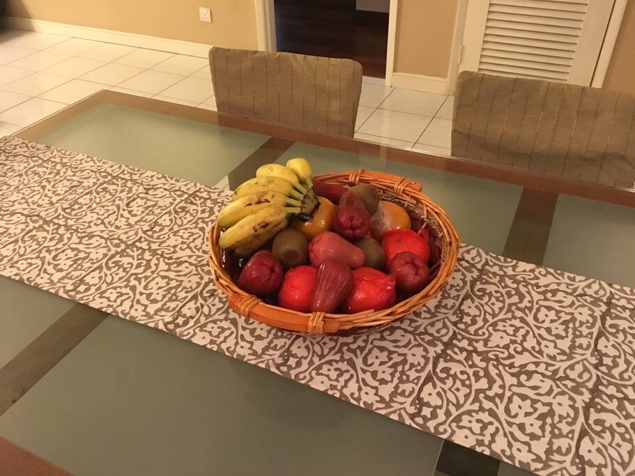 Complimentary fruit basket for my long term guests!