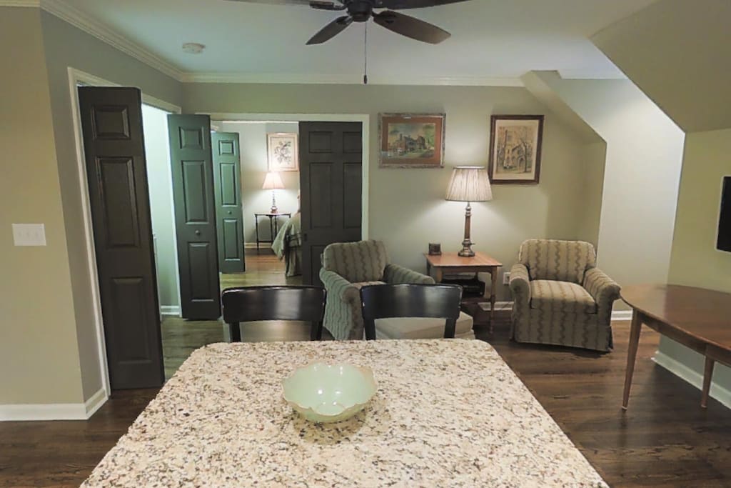 View From Kitchen to the living room then thru to the bedroom.