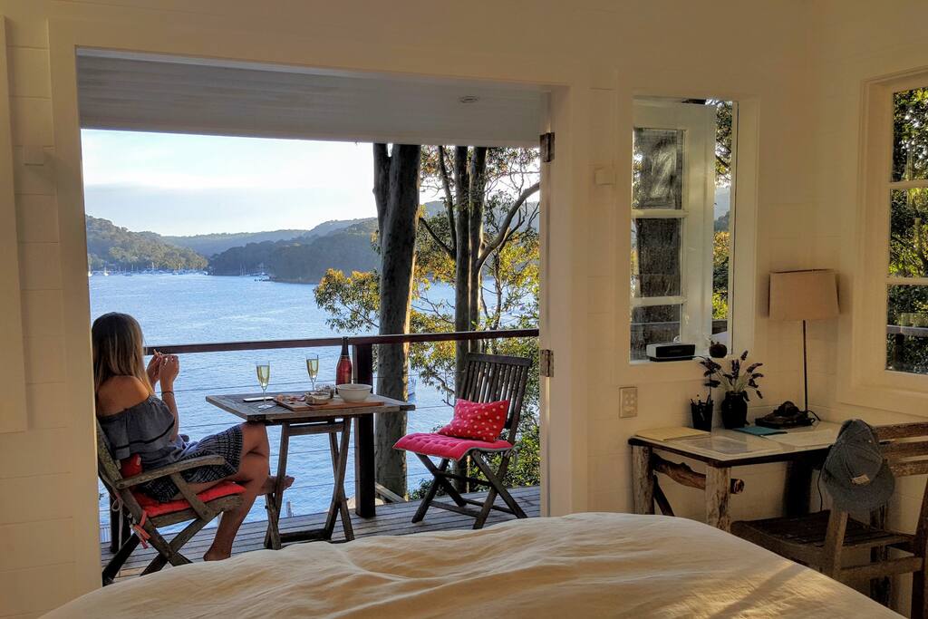 On the inside looking out - from the bed or the deck.
