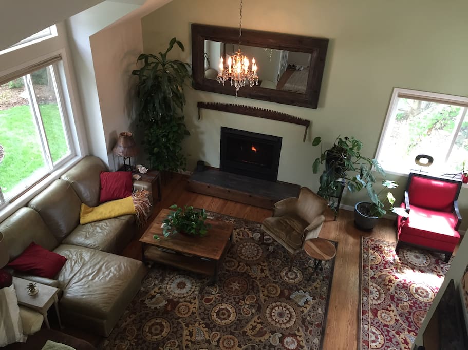 Large shared main living room adjacent to kitchen