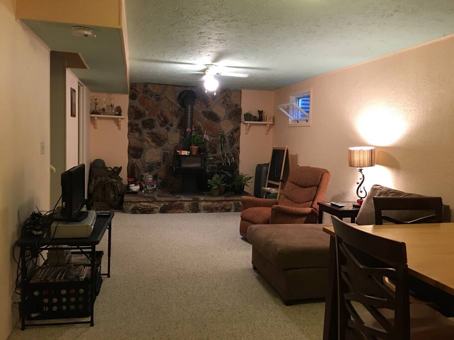 Living space with TV and VCR