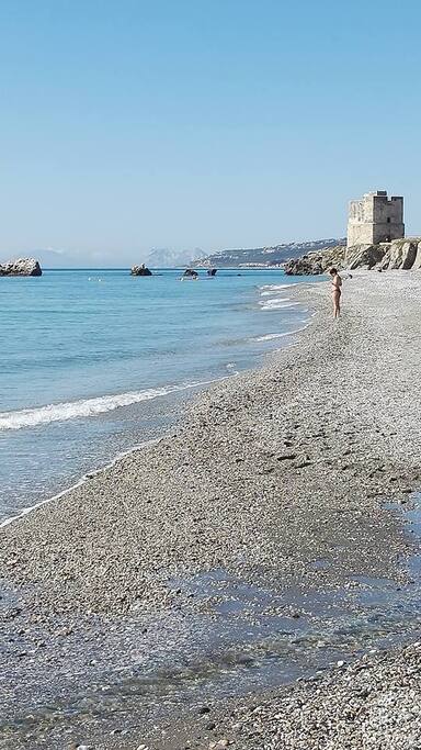 The beach, 8 min walk from the apartment.