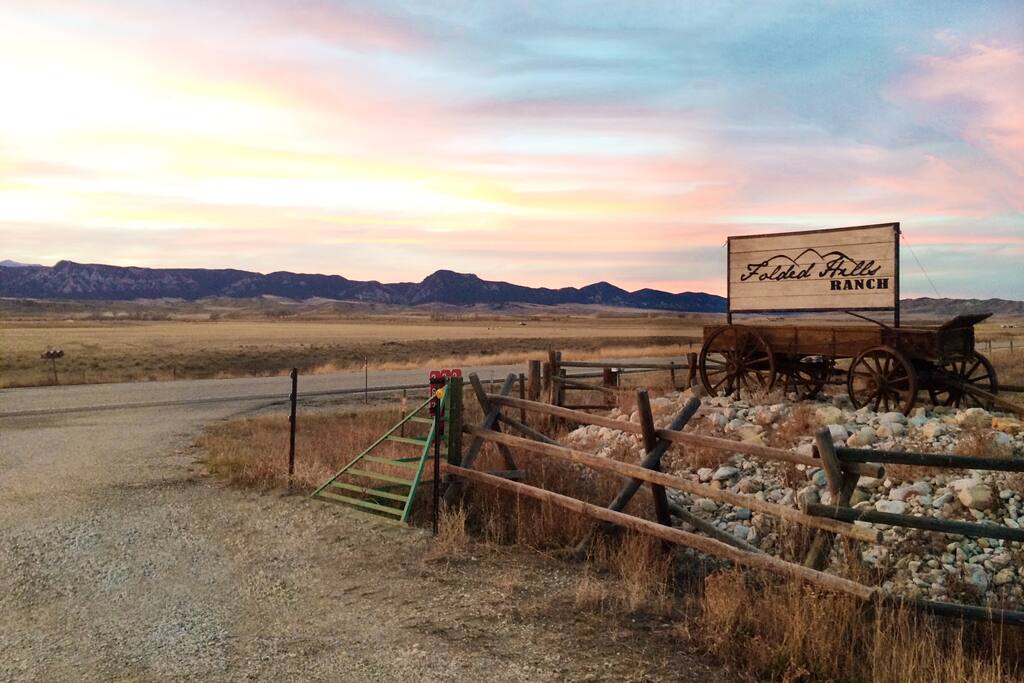 Folded Hills Ranch entrance sign.