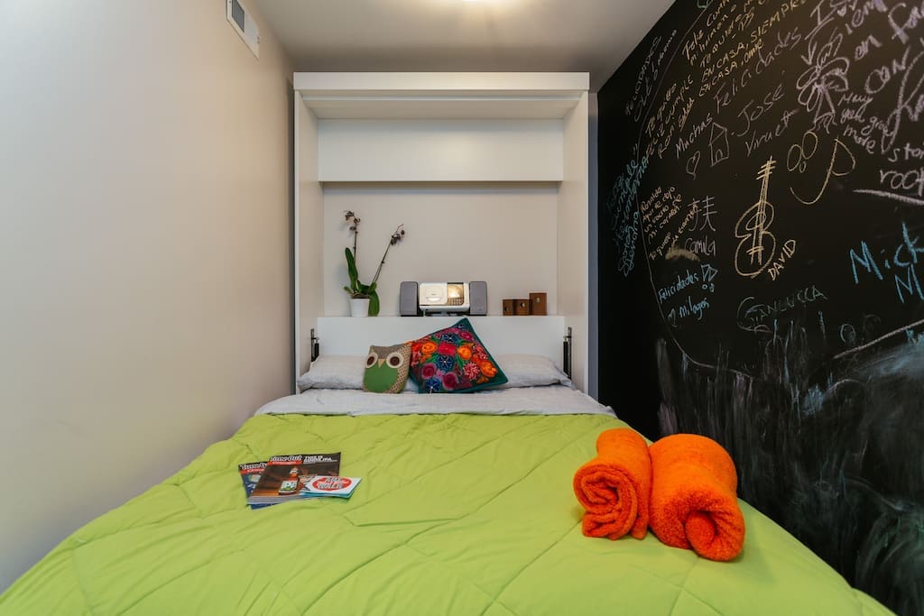 Your bed, with AM/FM and Aux stereo.