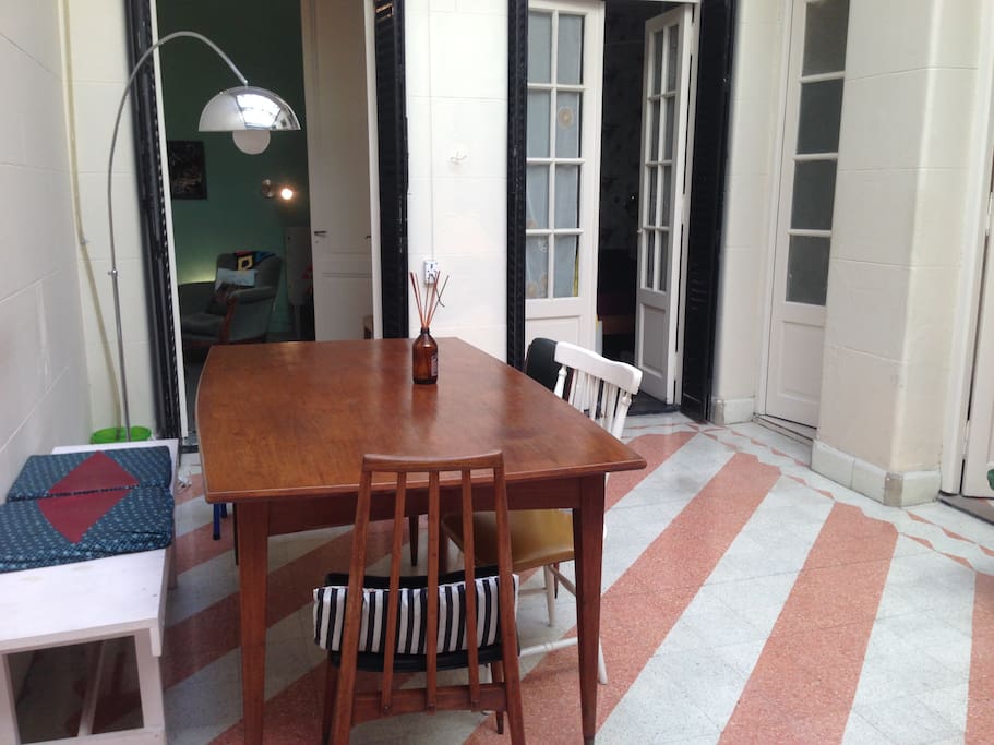 This is the dining room / covered patio.