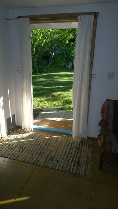 View of courtyard from inside first bedroom
