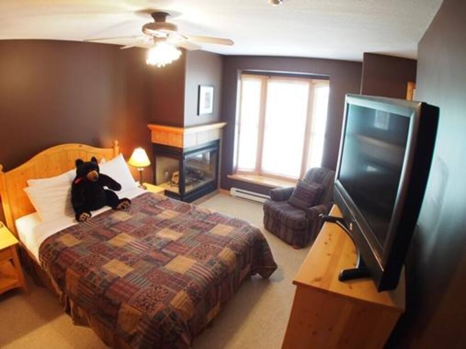 Master bedroom with fireplace