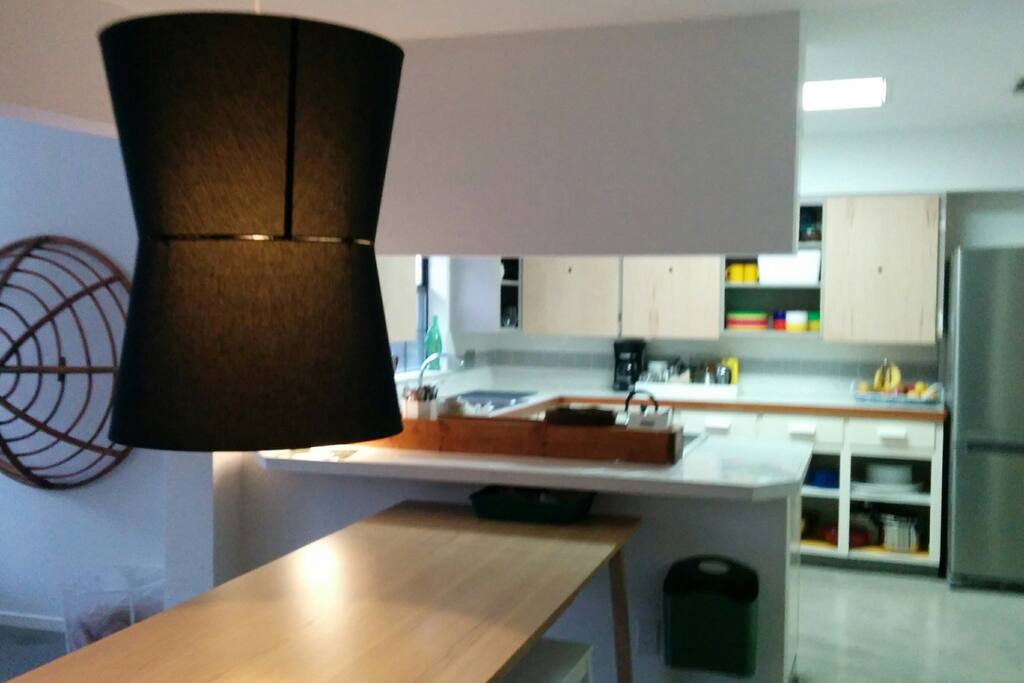Shared kitchen and dining room.