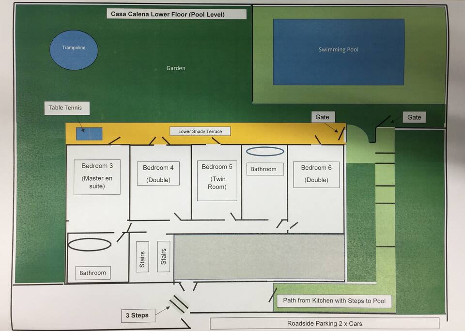 The Pool level floor plan.