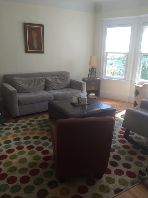 Living room with tons of natural light.