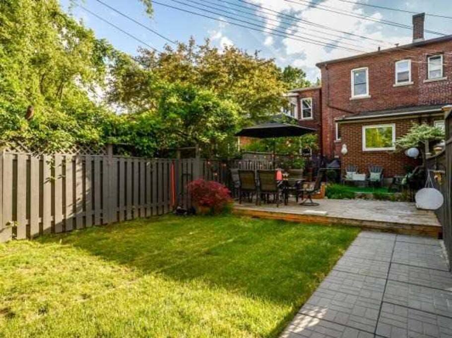 Back yard deck, also where you walk in from the back alley parking street.