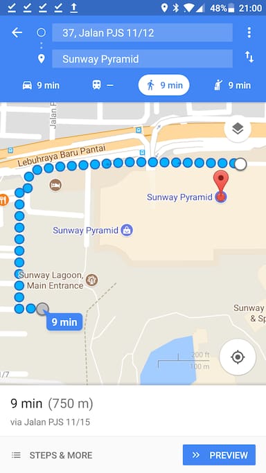Walk to Sunway Pyramid and Sunway Lagoon