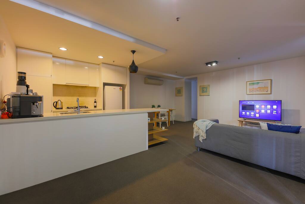 Spacious living, dining and kitchen