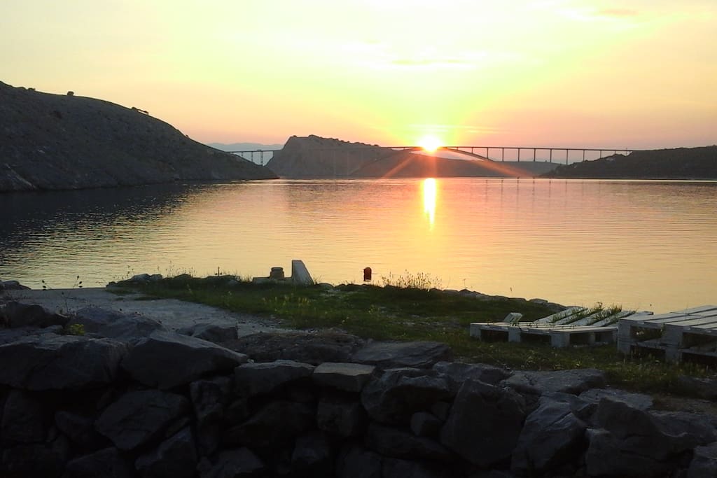 Sunset over Krk bridge