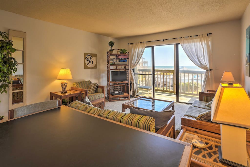 Walk through the front door and marvel at the ocean views from the windows.