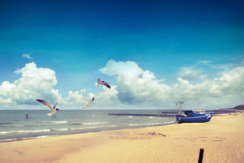 Beach in Ustronie Morskie.