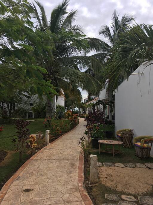 Walkway from the entrance to the Villa