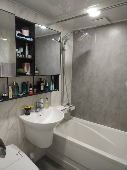 This is a shared bathroom you can use.