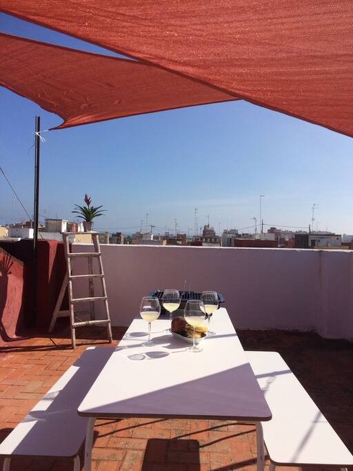 Terrace perfect for a drink after a day at the beach