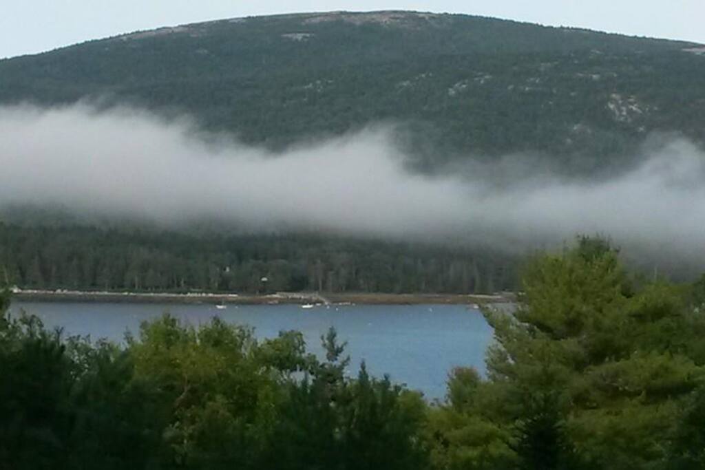 View from your very private deck over looking Somes Sound and Sargent Mountain