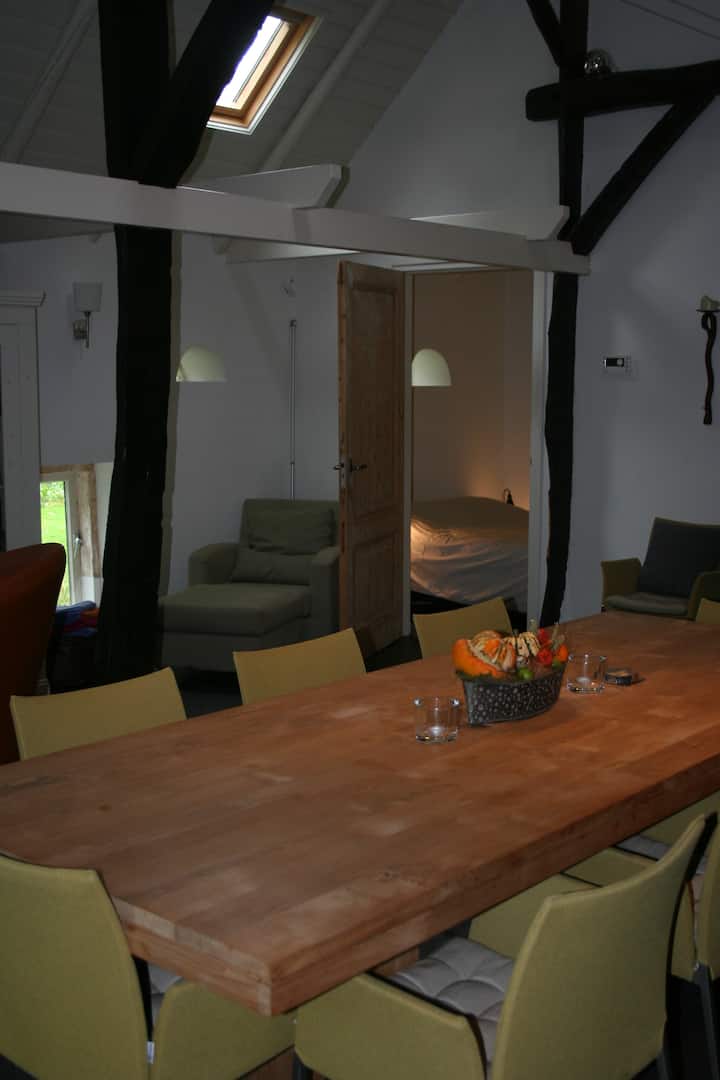 Bedroom ground floor furnished with a double bed. Cabinet space available and direct access to the living room.
