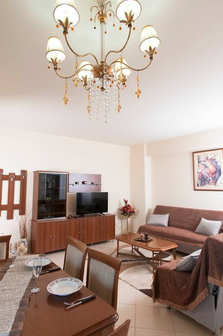 Spacious and comfortable living room with all that you need