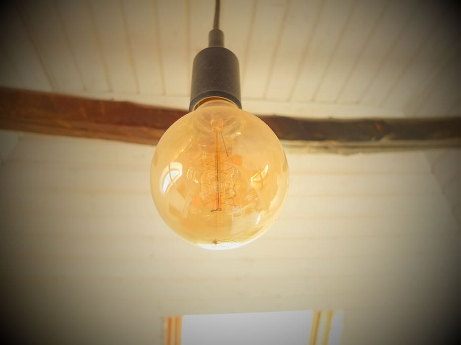 Lightbulb + Old Wood Beam