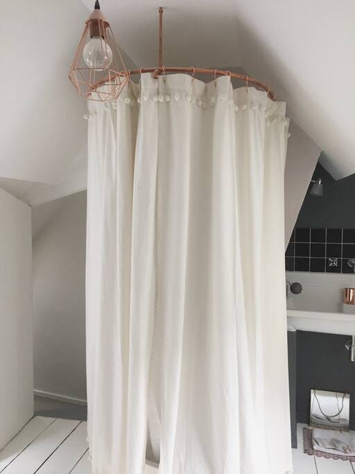 Douche rideaux de lin